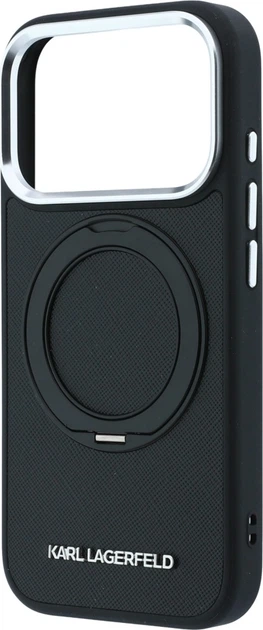 Чохол для смартфона Apple iPhone 18 Pro/iPhone 17 Pro Karl Lagerfeld Ring Stand 360 Saffiano Classic Logo MagSafe Black (3666339657680) - зображення 5