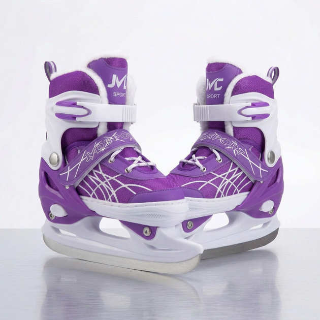 Коньки раздвижные ледовые фиолетовые SP-Sport 7677 размер 38-42 Violet-White - изображение 3