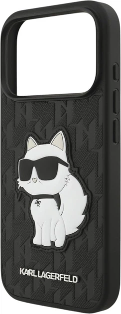 Чохол для смартфона Apple iPhone 18 Pro/iPhone 17 Pro Karl Lagerfeld Saffiano Mono Patch Choupette Black (3666339683580) - зображення 6