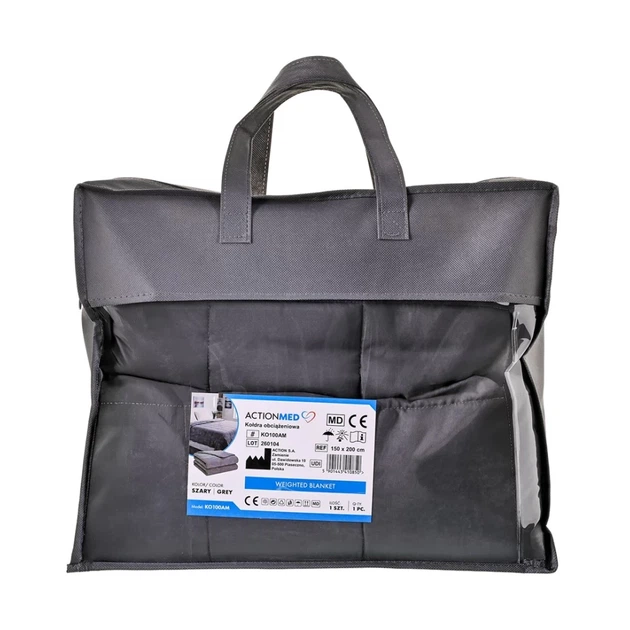 Обважнена ковдра ActionMed KO100AM 150x200 см 6,8 кг (5901443410850) - Фото 4 Обважнена ковдра ActionMed KO100AM 150x200 см 6,8 кг (5901443410850) - зображення 4