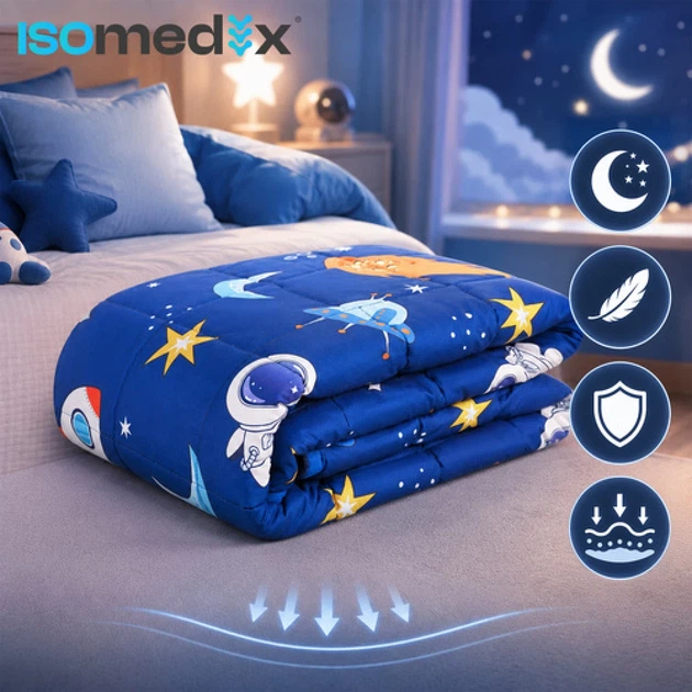 Утяжеленное одеяло Isomedix 100x150 см 3 кг Blue (5900779965836) - Фото 4 Утяжеленное одеяло Isomedix 100x150 см 3 кг Blue (5900779965836) - изображение 4