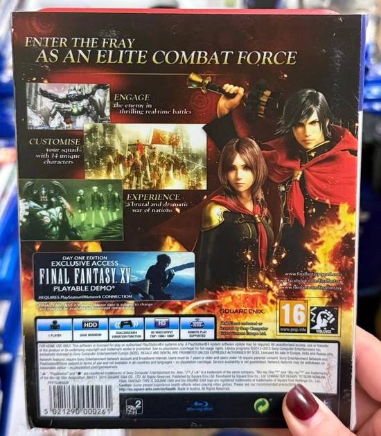 Диск для PlayStation 4 - Final Fantasy Type-0 HD Limited Edition, англійська версія, Б/В - Фото 2 Диск для PlayStation 4 - Final Fantasy Type-0 HD Limited Edition, англійська версія, Б/В - зображення 2