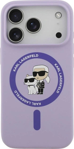 Чохол для смартфона Apple iPhone 18 Pro/iPhone 17 Pro Karl Lagerfeld Silicone Karl&Choupette Ring MagSafe Purple (3666339683320) - зображення 2