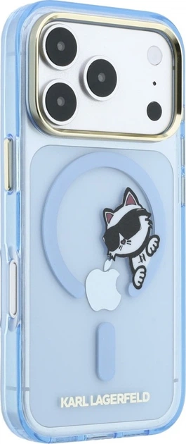 Чохол для смартфона Apple iPhone 18 Pro/iPhone 17 Pro Karl Lagerfeld Peekaboo Logo MagSafe Light Blue (3666339661885) - зображення 4