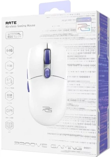 Миша Proove Gaming Rate Special Edition Wireless/Bluetooth/USB White/Purple (6901114972082) - Фото 6 Миша Proove Gaming Rate Special Edition Wireless/Bluetooth/USB White/Purple (6901114972082) - зображення 6
