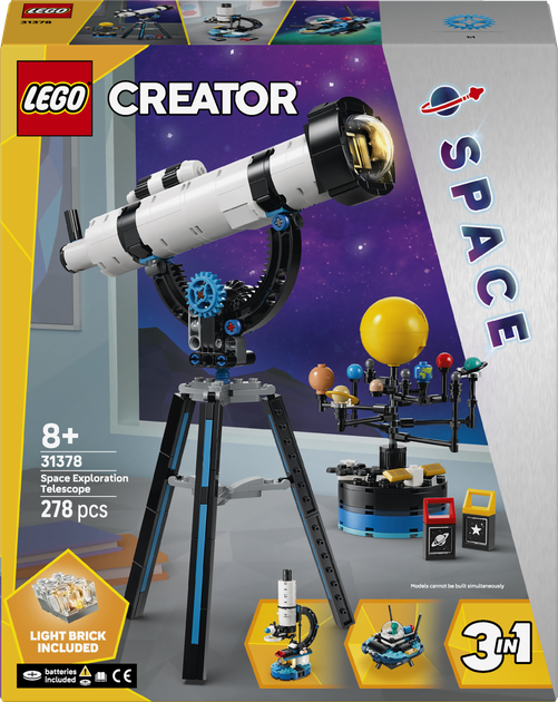 Zestaw klocków LEGO Creator Teleskop do odkrywania kosmosu 278 elementów 31378 (5702018054727) - Zdjęcie 1 Zestaw klocków LEGO Creator Teleskop do odkrywania kosmosu 278 elementów 31378 (5702018054727) - obraz 1