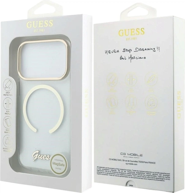 Etui do smartfona Apple iPhone 18 Pro/iPhone 17 Pro Guess IML Script Metal MagSafe Transparent (3666339679156) - obraz 8