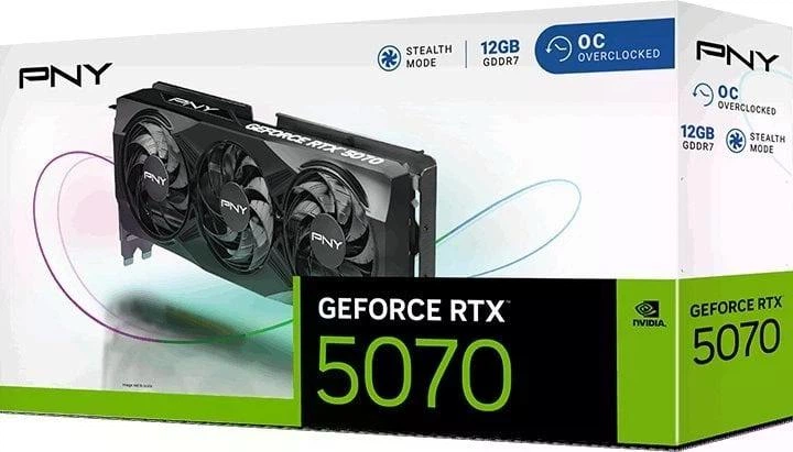 Відеокарта PNY GeForce RTX5070 GAMING TRIPLE FAN 12G - зображення 8