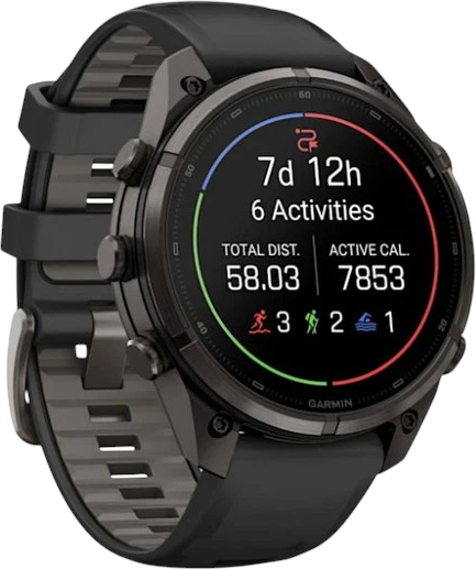 Smartwatch Garmin Fenix 9 Pro 47 mm inReach Carbon Gray DLC Titanium with Black/Pebble Grey Silicone Band (010-04336-11) - Zdjęcie 2 Smartwatch Garmin Fenix 9 Pro 47 mm inReach Carbon Gray DLC Titanium with Black/Pebble Grey Silicone Band (010-04336-11) - obraz 2