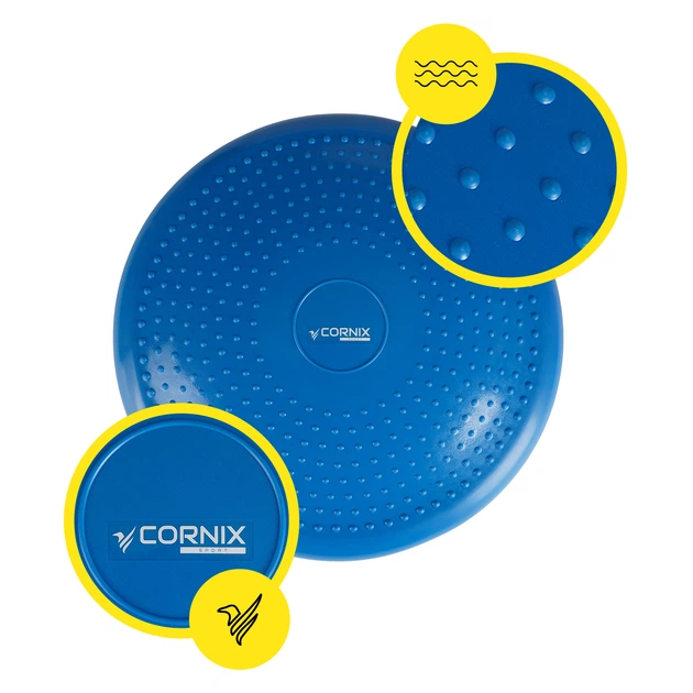 Балансировочная подушка-диск Cornix 33 см (сенсомоторная) массажная XR-0054 Blue - изображение 8