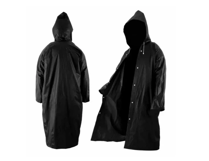Нейлоновый плащ-дождевик многоразовый на заклепках Noyan Noydi45 XXL Черный - Фото 3 Нейлоновый плащ-дождевик многоразовый на заклепках Noyan Noydi45 XXL Черный - изображение 3