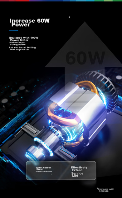 Дрель Bosch GBM 400 KLE 400 Вт в кейсе - Фото 4 Дрель Bosch GBM 400 KLE 400 Вт в кейсе - изображение 4