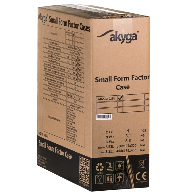 Корпус Akyga AK-502-02BK SFF Black (5901720133694) - Фото 8 Корпус Akyga AK-502-02BK SFF Black (5901720133694) - изображение 8