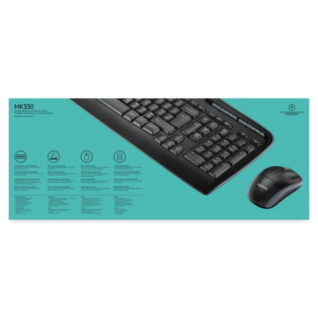 Комплект клавиатура + мышь Logitech Wireless Combo MK330 беспроводной (5099206033658) - Фото 6 Комплект клавиатура + мышь Logitech Wireless Combo MK330 беспроводной (5099206033658) - изображение 6