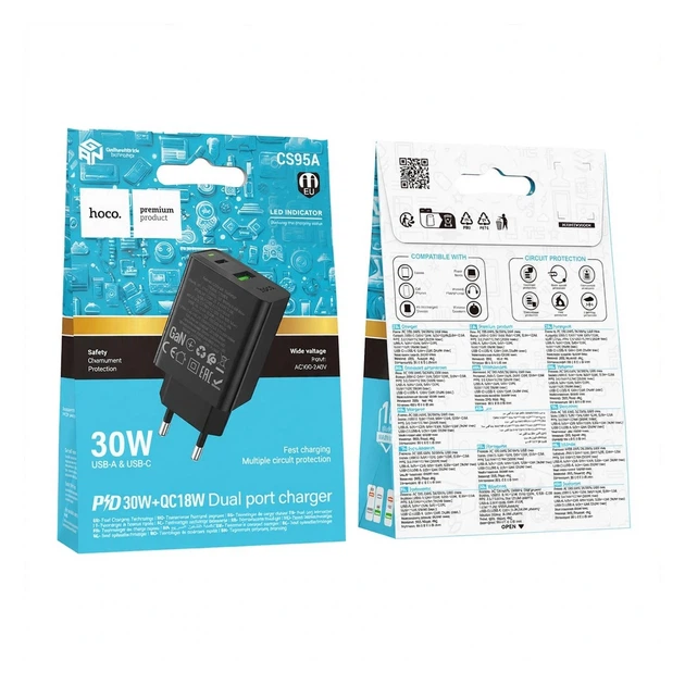 Зарядний пристрій HOCO CS95A PD30W+QC18W (51614-CS95A_152) - Фото 1 Зарядний пристрій HOCO CS95A PD30W+QC18W (51614-CS95A_152) - изображение 1