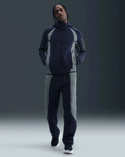 Кофта чоловіча Nike Tech Color-Block Full-Zip Fleece Windrunner M Синій IF1325-437 - Фото 4 Кофта чоловіча Nike Tech Color-Block Full-Zip Fleece Windrunner M Синій IF1325-437 - зображення 4
