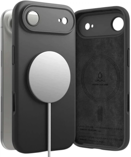 Etui do smartfona Apple iPhone 17 Air Ringke Silicone Magnetic Black (8800328812253) - Zdjęcie 6 Etui do smartfona Apple iPhone 17 Air Ringke Silicone Magnetic Black (8800328812253) - obraz 6