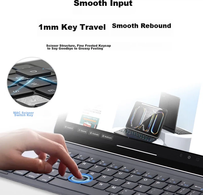 Чехол-клавиатура для планшета Apple iPad 11" 2025 (A16)/10.9" 2022 Smorss Black - Фото 7 Чехол-клавиатура для планшета Apple iPad 11" 2025 (A16)/10.9" 2022 Smorss Black - изображение 7