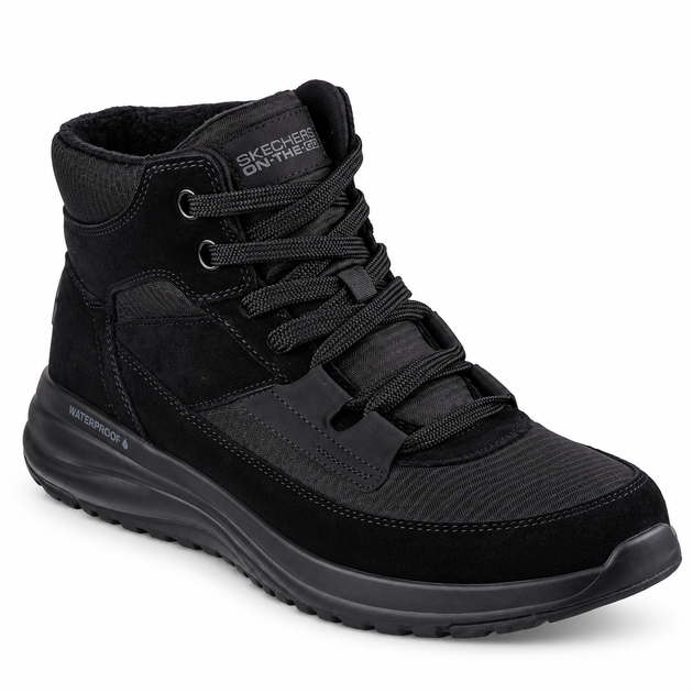 Черевики жіночі утеплені водонепроникні Skechers On-the-GO Stellar Winterize зі вставками натуральної замші чорні 38 (2271477032506) 25 см - Фото 1 Черевики жіночі утеплені водонепроникні Skechers On-the-GO Stellar Winterize зі вставками натуральної замші чорні 38 (2271477032506) 25 см - зображення 1