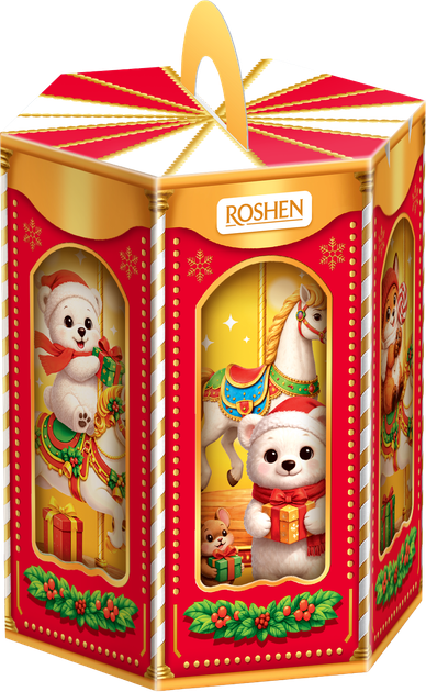 Подарочный набор Roshen Веселый праздник 456 г (4823077652851) - Фото 1 Подарочный набор Roshen Веселый праздник 456 г (4823077652851) - изображение 1