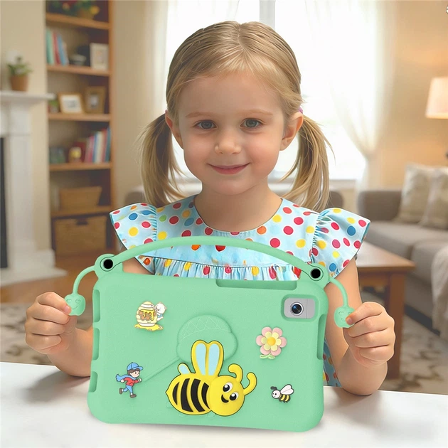 Протиударний дитячий чохол EVA Yellow Bee з підставкою та ручкою-тримачем для Samsung Galaxy Tab A11 / Tab A9 екран 8.7" дюймів (SM-X135, SM-X130, SM-X115, SM-X110) Салатовий - зображення 7