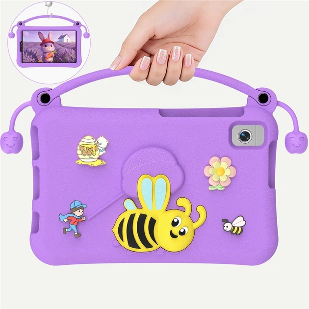 Противоударный детский чехол EVA Yellow Bee с подставкой и ручкой-держателем для Samsung Galaxy Tab A11 / Tab A9 экран 8.7" дюймов (SM-X135, SM-X130, SM-X115, SM-X110) Фиолетовый - изображение 6