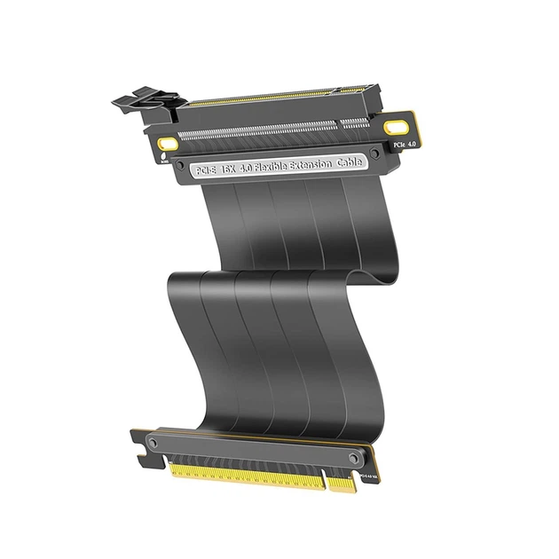 Райзер-кабель PCI-E 4.0 x16 Flexible Extension Cable для відеокарти, чорний - Уцінка - Фото 1 Райзер-кабель PCI-E 4.0 x16 Flexible Extension Cable для відеокарти, чорний - Уцінка - зображення 1