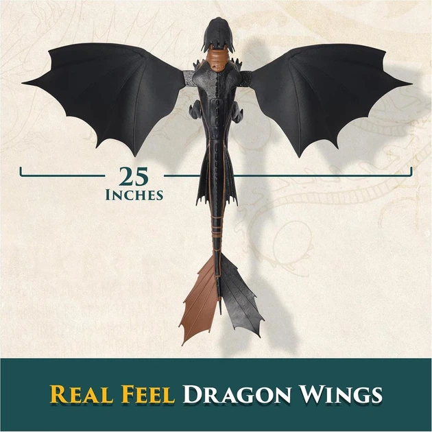 Интерактивная фигурка дракон Беззубик 63 см дышит огнем Dreamworks Dragons Toothless Spin Master 6072541 - Фото 4 Интерактивная фигурка дракон Беззубик 63 см дышит огнем Dreamworks Dragons Toothless Spin Master 6072541 - изображение 4