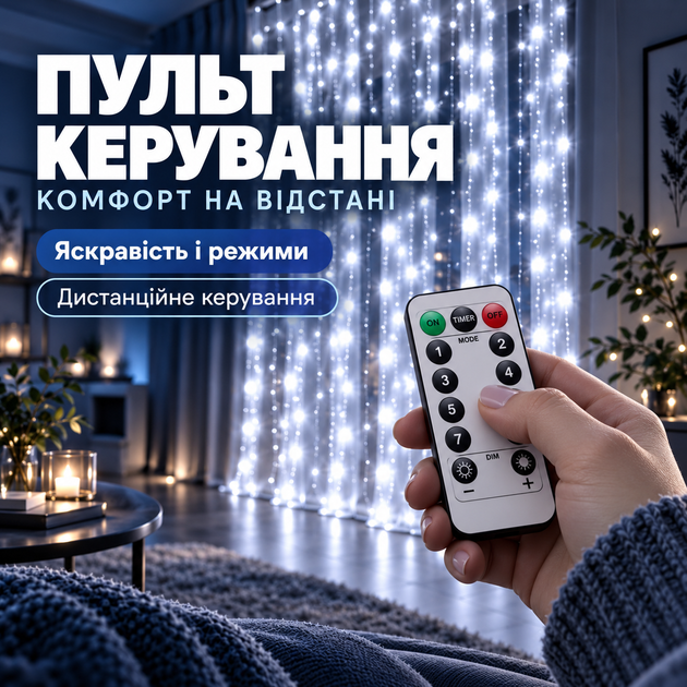 Гирлянда штора новогодняя гирлянда на окно рождественский декор гирлянда 3x3 холодный свет - Фото 2 Гирлянда штора новогодняя гирлянда на окно рождественский декор гирлянда 3x3 холодный свет - изображение 2