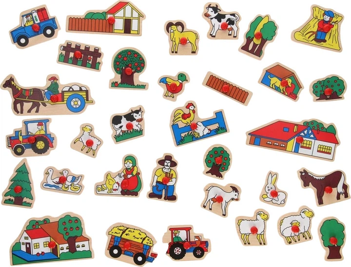 Puzzle drewniane z uchwytami Playwood Farma ekstra duży 32 elementy (2490434) - Zdjęcie 2 Puzzle drewniane z uchwytami Playwood Farma ekstra duży 32 elementy (2490434) - obraz 2