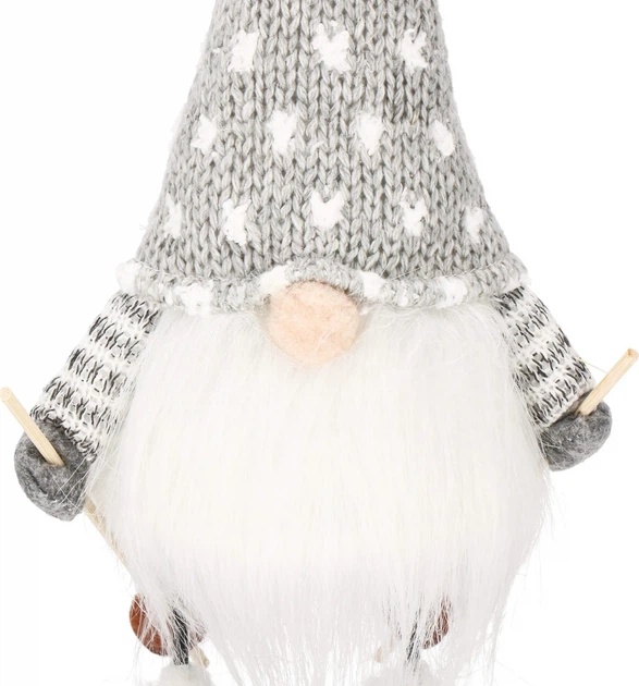 Новогодняя фигурка Springos CA0682 Гном на лыжах 33 см (5907719422893) - изображение 8