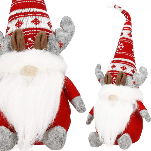 Новогодняя фигурка Springos CA1009 Гном с рожками оленя 50 см красный (5907719440088) - изображение 13
