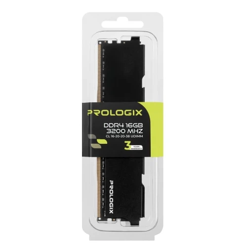 Пам'ять 16Gb DDR4, 3200 MHz, Prologix, Black, 16-20-20, 1.35V, з радіатором (PRO16GB3200B4) - зображення 5