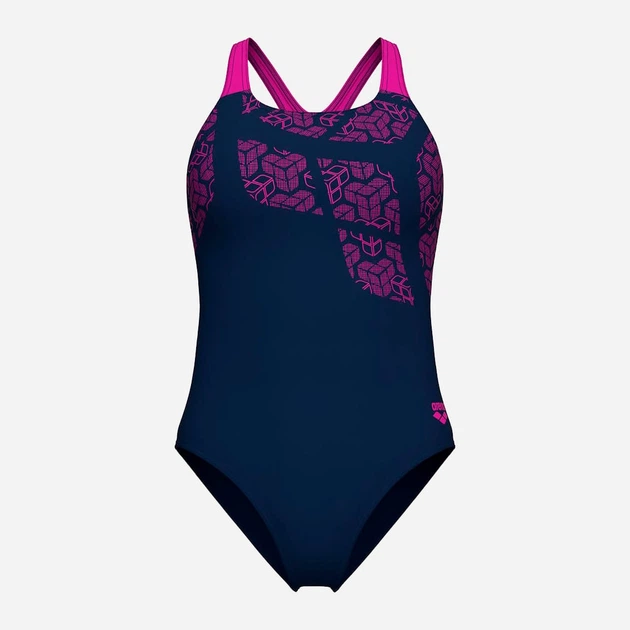 Купальник слитный женский Arena Kikko Swimsuit Swim Pro Back 010807-790 Синий/Розовый (3468337757290) - изображение 6