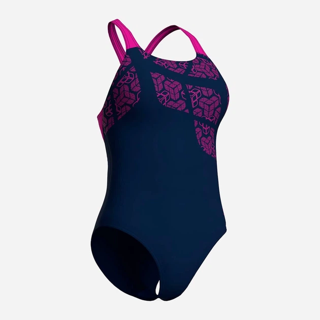 Купальник слитный женский Arena Kikko Swimsuit Swim Pro Back 010807-790 Синий/Розовый (3468337757290) - изображение 9