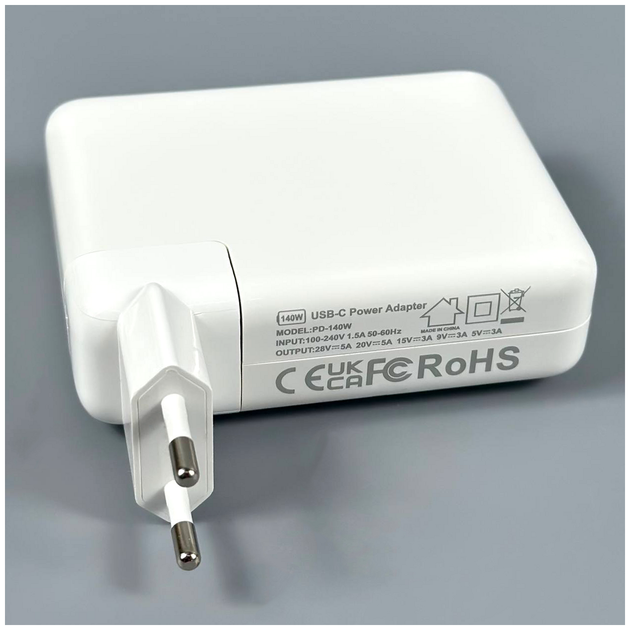 Сетевое зарядное устройство 140W 28V 5A для ноутбука белый - Фото 1 Сетевое зарядное устройство 140W 28V 5A для ноутбука белый - зображення 1