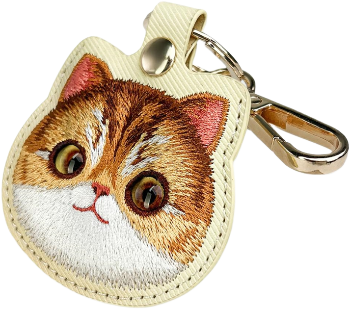 Etui-brelok Nimmy do AirTag Big Eyed Pet 2.0 Cat Khaki (6971080318627) - obraz 5