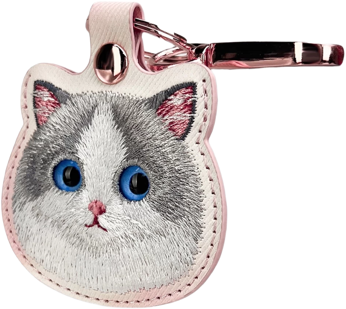 Etui-brelok Nimmy do AirTag Big Eyed Pet 2.0 Cat Pink (6971080318641) - obraz 3