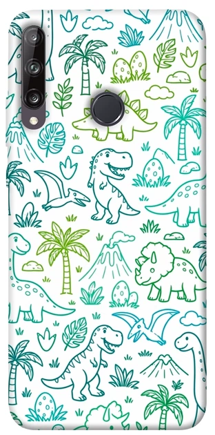 Чехол для Huawei P40 Lite E с принтом Dino pattern - Фото 1 Чехол для Huawei P40 Lite E с принтом Dino pattern - изображение 1