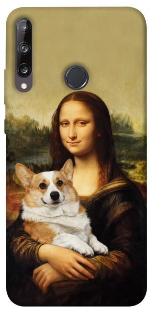 Чехол для Huawei P40 Lite E с принтом Mona corgi - Фото 1 Чехол для Huawei P40 Lite E с принтом Mona corgi - изображение 1