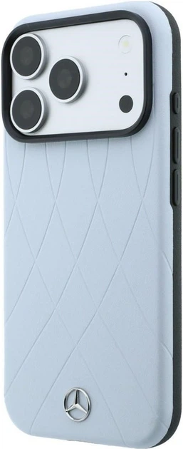 Чохол для смартфона Apple iPhone 17 Pro Max / 18 Pro Max Mercedes Leather with Crossed Lines Anthracite MagSafe Blue (Mer008912) - зображення 2