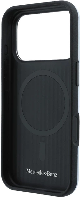 Чохол для смартфона Apple iPhone 17 Pro Max / 18 Pro Max Mercedes Leather with Crossed Lines Anthracite MagSafe Blue (Mer008912) - зображення 7