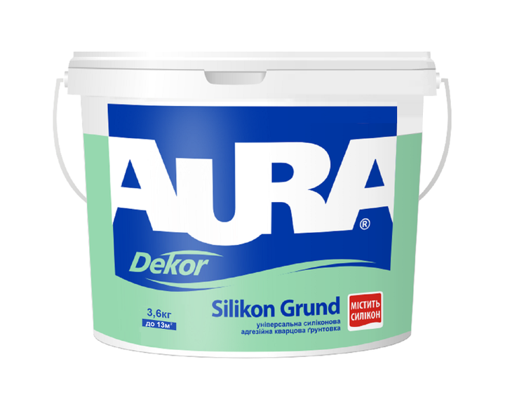 Грунт с кварцевым песком AURA DEKOR SILIKON GRUND адгезионный 2,5л - Фото 1 Грунт с кварцевым песком AURA DEKOR SILIKON GRUND адгезионный 2,5л - изображение 1
