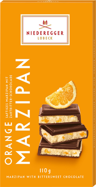 Акція на Шоколад Niederegger Марципан з апельсиновим смаком у чорному шоколаді 110 г від Rozetka