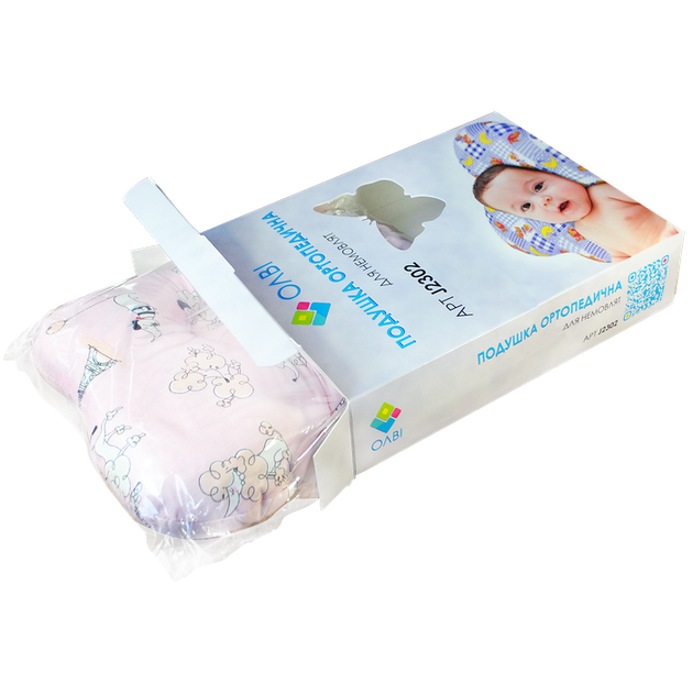 Ортопедическая подушка Олві для новорожденных в коробке 28,5х21х7,5см "Бабочка" BOX. - изображение 3