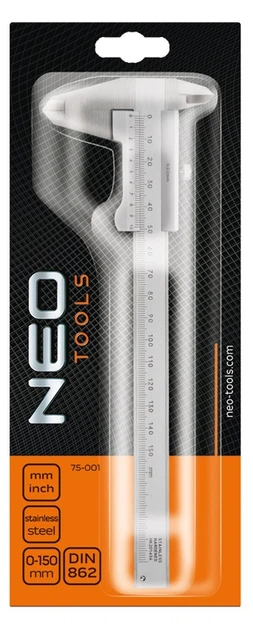 Штангенциркуль NEO с сертификатом DIN, 150 мм, нерж. сталь (75-001) - изображение 2