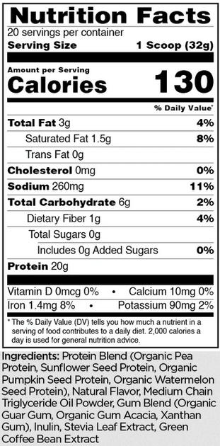 Протеин R1 (Rule One) Plant Protein + Energy 640 г Холодный кофе (837234109069) - изображение 2