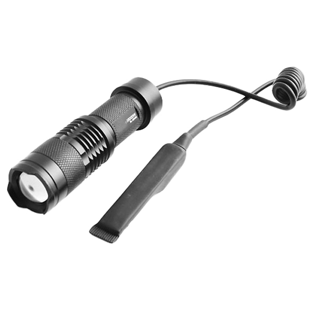 Ліхтар Bailong світлодіодний акумуляторний підствольний з зумом для полювання тактичний з виносною кнопкою під рушницю Чорний (Q8468) - зображення 1