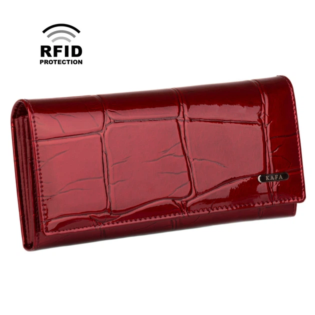 Кошелек женский кожаный Kafa RFID BE501 красный - изображение 11