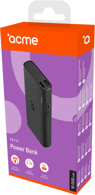 УМБ Acme PB101 10000 mAh Black (4770070880517) - изображение 4